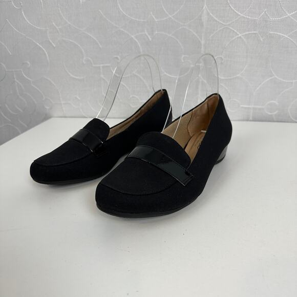 Abella Desiree Women’s Shoes Size 7.5 Black Wedge Slip-On Round Toe Loafers NEW - Picture 5 of 10